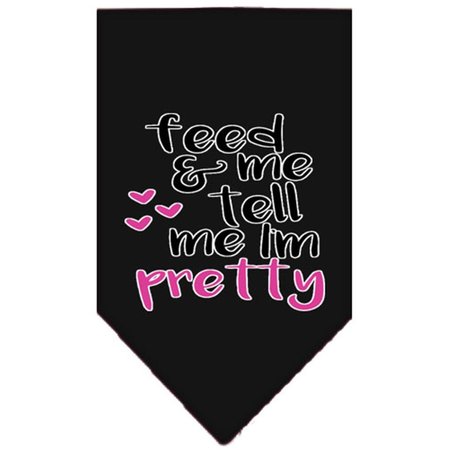 MIRAGE PET PRODUCTS Tell Me Im Pretty Screen Print Pet BandanaBlack Small 66-457 SMBK